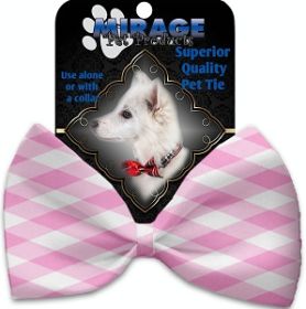 Baby Pink Plaid Pet Bow Tie