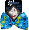 Blue Dinosaurs Pet Bow Tie