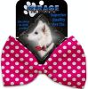 Hot Pink Swiss Dots Pet Bow Tie