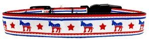 Political Nylon Democrat Dog Collar Medium