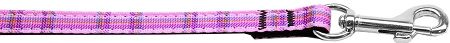 Plaid Nylon Collar Pink 3/8 wide 6ft Lsh