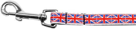 Tiled Union Jack(UK Flag) Nylon Ribbon Leash 5/8 inch wide 6ft Long