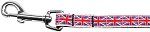 Tiled Union Jack(UK Flag) Nylon Ribbon Leash 5/8 inch wide 6ft Long