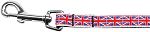 Tiled Union Jack(UK Flag) Nylon Ribbon Leash 5/8 inch wide 4ft Long