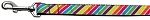 Striped Rainbow Nylon Ribbon Collars 1 wide 4ft Leash