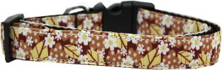 Autumn Leaves Nylon Ribbon Dog Collar XL