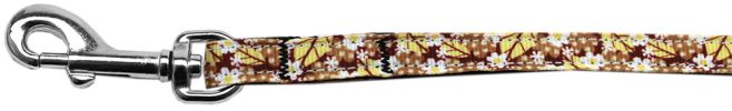 Autumn Leaves Nylon Ribbon Pet Leash 3/8 inch wide 4Ft Lsh