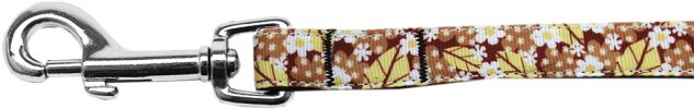 Autumn Leaves Nylon Ribbon Pet Leash 5/8 inch wide 4Ft Lsh