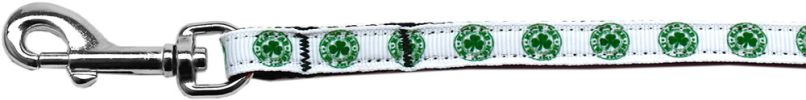 Kiss Me - I'm Irish Nylon Ribbon Pet Leash 3/8 inch wide 4Ft Lsh