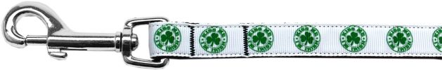 Kiss Me - I'm Irish Nylon Ribbon Pet Leash 5/8 inch wide 4Ft Lsh