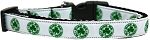 Kiss Me - I'm Irish Nylon Ribbon Dog Collar Medium Narrow