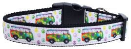 Peace Bus Ribbon Dog Collars Large