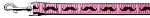 Pink Striped Moustache Ribbon Pet Leash 1 wide 4ft