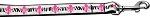 Pink Fleur de Lis 1 inch wide 4ft long Leash