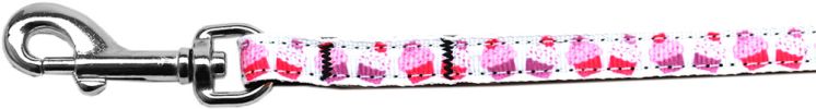 Pink and Purple Cupcakes Nylon Ribbon Pet Leash 3/8 inch wide 4Ft Lsh