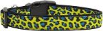 Blue and Yellow Leopard Nylon Dog Collars Large