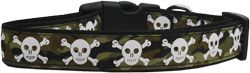 Camo Skulls Nylon Dog Collars Large