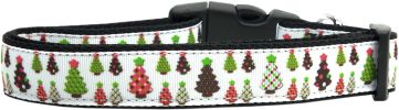 Designer Christmas Trees Nylon Dog Collar SM