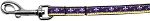 Purple and Yellow Fleur de Lis Nylon Ribbon Pet Leash 3/8 inch wide 4Ft Lsh