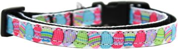 Easter Egg Nylon Ribbon Dog Collar XS