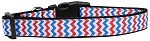 Patriotic Chevrons Nylon Dog Collar Medium