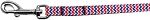 Patriotic Chevrons Nylon Ribbon Pet Leash 3/8 inch wide 6Ft Lsh