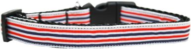 Patriotic Stripes Nylon Ribbon Dog Collar Medium Narrow