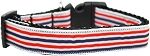 Patriotic Stripes Nylon Ribbon Dog Collar XL