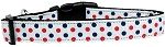 Patriotic Polka Dots Nylon Dog Collar Medium