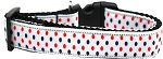 Patriotic Polka Dots Nylon Ribbon Dog Collar XL