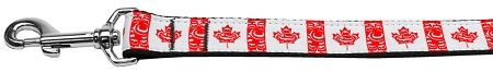 Canadian Flag in Swirls Nylon Dog Leash 3/8 inch wide 4ft Long