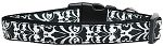 Damask Nylon Dog Collar Medium Black