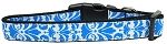 Damask Nylon Dog Collar Medium Blue