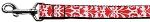 Damask Red Nylon Dog Leash 3/8 inch wide 4ft Long