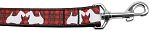 Red Plaid Scottie Pups Nylon Dog Leash 6Ft