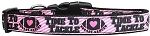 Tackle Breast Cancer Nylon Dog Collar Large