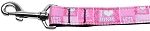 I Heart Pink Nylon Dog Leash 3/8 inch wide 4ft Long