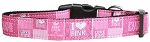 I Heart Pink Nylon Dog Collar Large