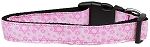 Pink Star of David Nylon Dog Collar Large