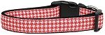 Red Houndstooth Nylon Dog Collar Medium