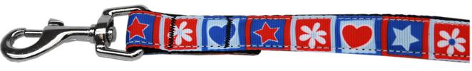 Stars and Hearts Nylon Pet Leash 3/8in by 4ft