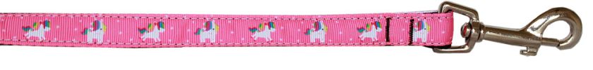 Pink Unicorn Nylon Pet Leash 5/8in by 6ft