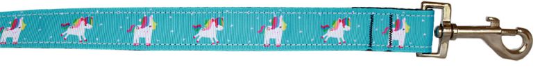 Blue Unicorn Nylon Pet Leash 1in by 6ft