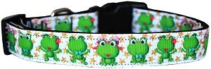 Happy Frogs Nylon Dog Collar LG