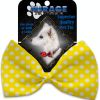 Sunny Yellow Swiss Dots Pet Bow Tie