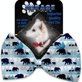 Winter Bear Tracks Pet Bow Tie