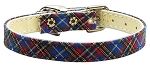 3/8" Plaid Plain Collars Blue 12