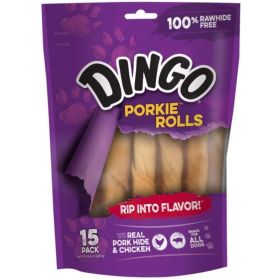 Dingo Rawhide Porkie Rolls