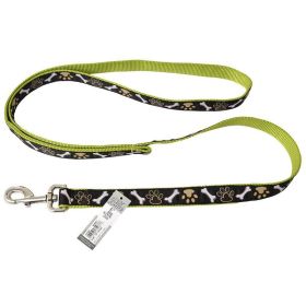 Pet Attire Ribbon Brown Paws & Bones Nylon Dog Leash