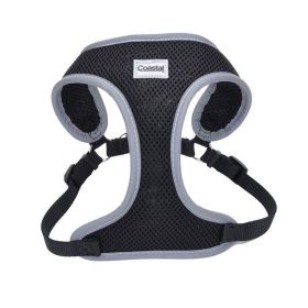 Coastal Pet Comfort Soft Reflective Wrap Adjustable Dog Harness  Black  X Small  16 to 19" Girth  (5/8" Straps)